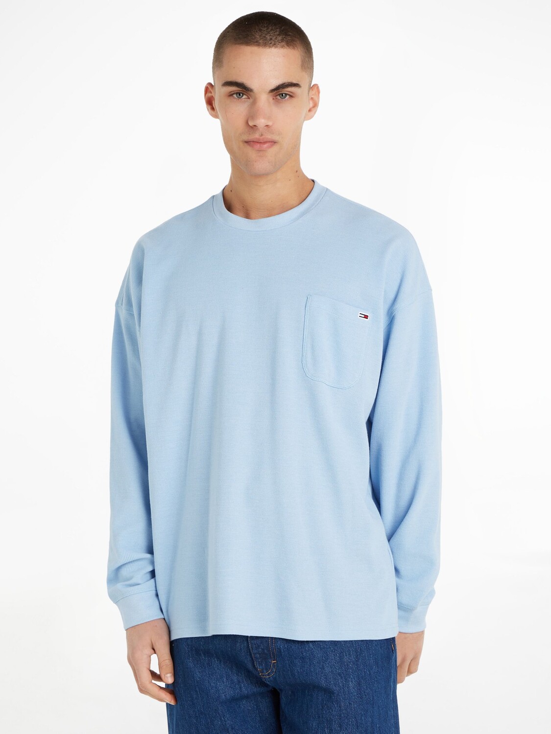 

Футболка с длинным рукавом Tommy Jeans, синий шамбре