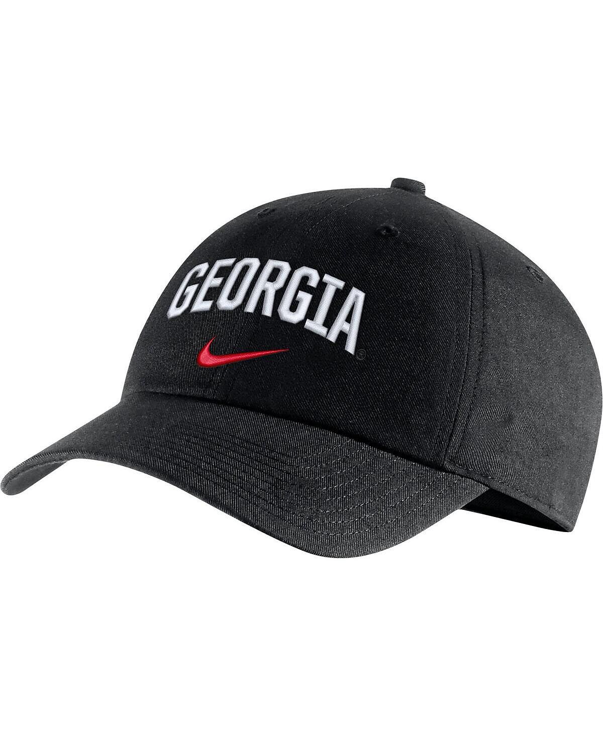 

Мужская черная регулируемая кепка Georgia Bulldogs Heritage86 Arch Performance Nike