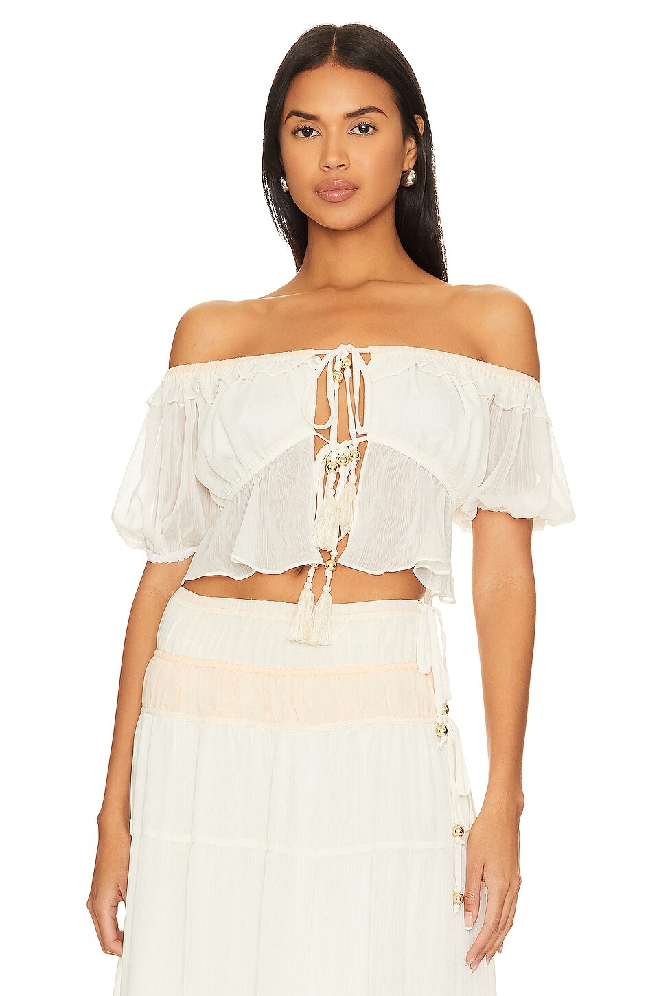 

Топ House of Harlow 1960 X Revolve Aamina, цвет Ivory & Peach Multi