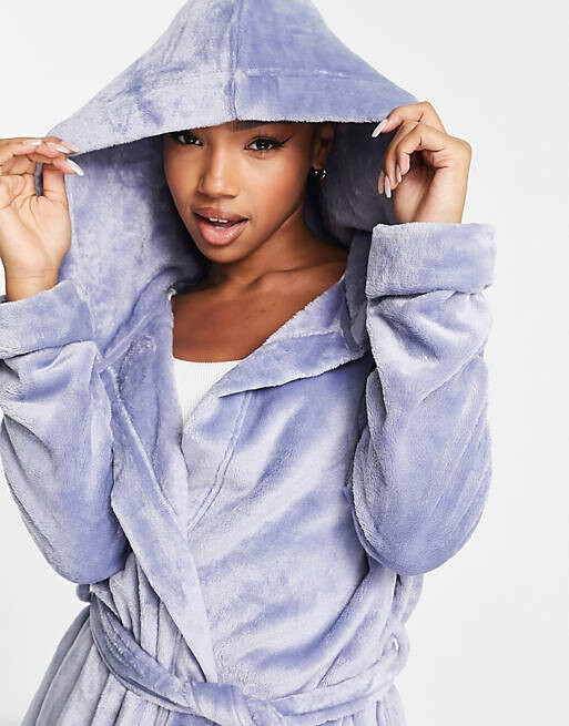 

Синий мини-халат из супермягкого флиса ASOS DESIGN
