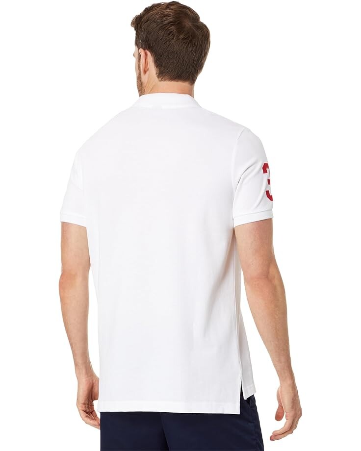 

Поло U.S. POLO ASSN. Short Sleeve Printed Chest Pique Polo Shirt, белый