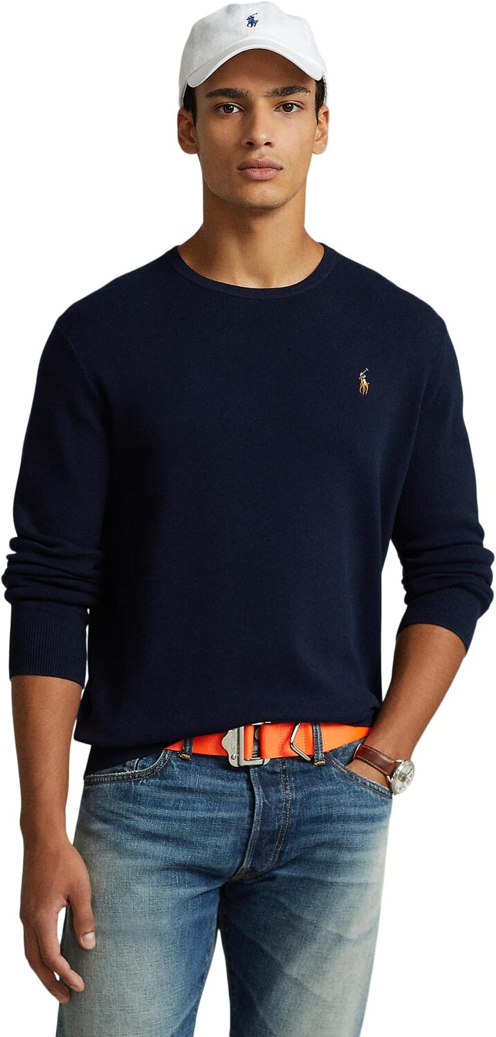 

Хлопковый свитер с круглым вырезом Polo Ralph Lauren, цвет Hunter Navy
