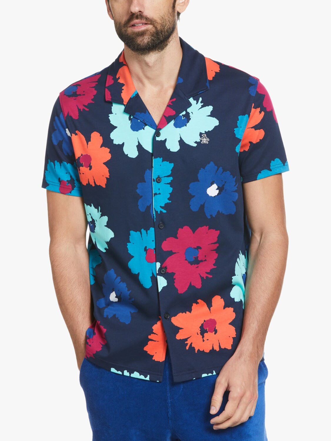 

Рубашка Original Penguin с цветочным принтом Camp, 411 Dress Blues