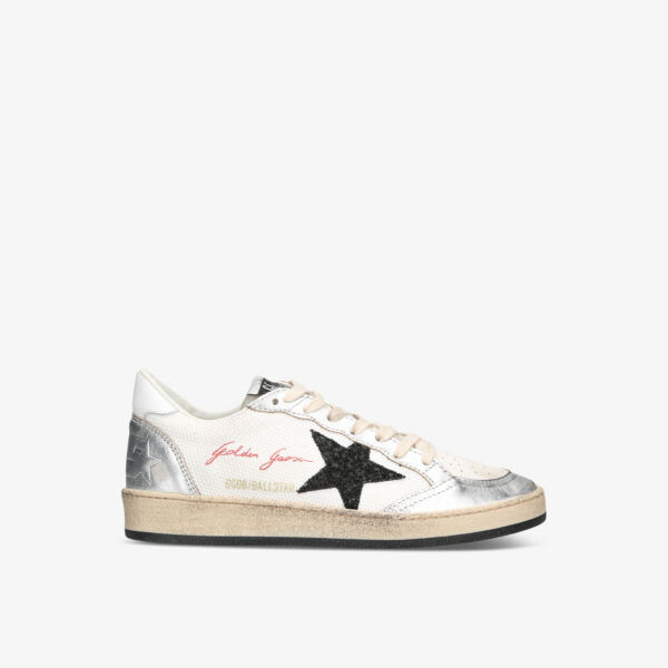 

Низкие кроссовки Ballstar 11875 из кожи с блестками Golden Goose, белый