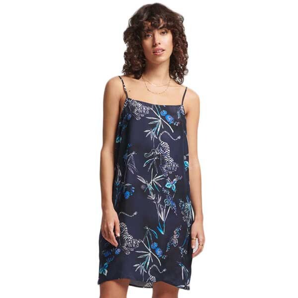 

Платье Superdry Studios Cupro Mini Slip, синий