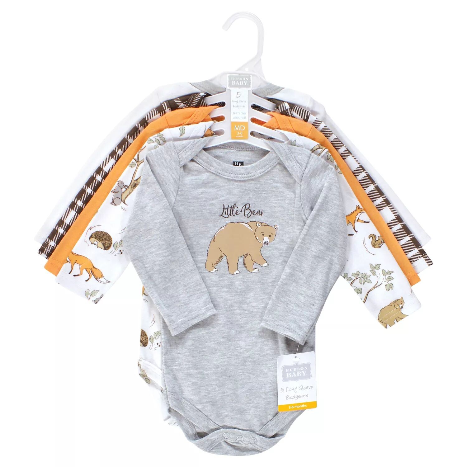 

Хлопковые боди с длинными рукавами Hudson Baby Infant Boy, Boy Magical Woodland Hudson Baby
