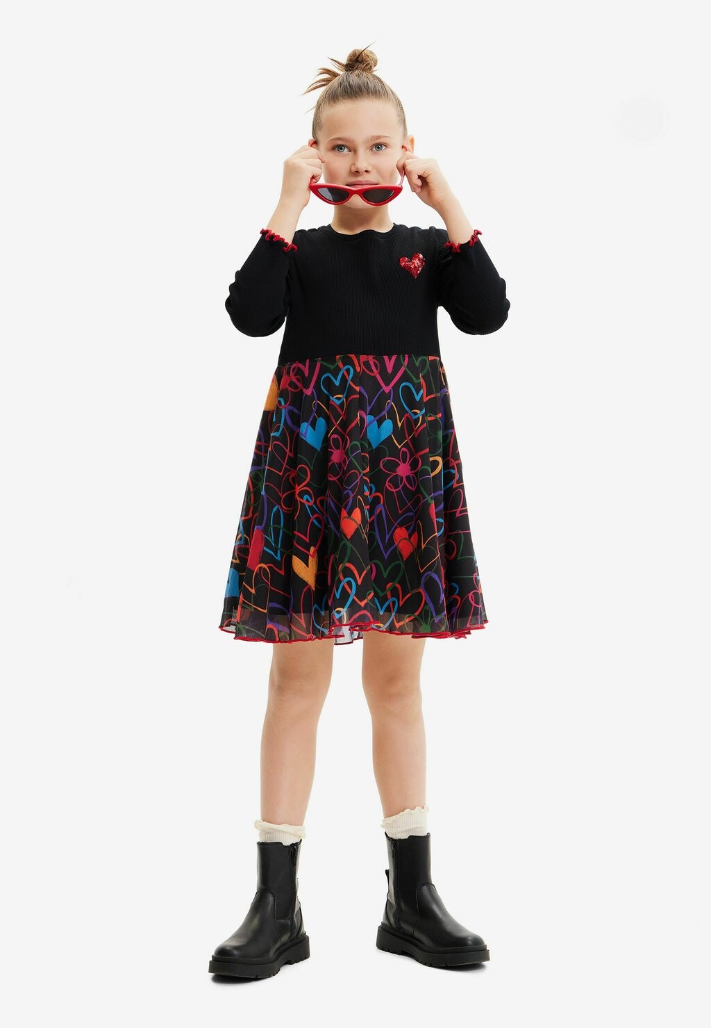 

Летнее платье Short Combination Heart Dress Desigual, черный