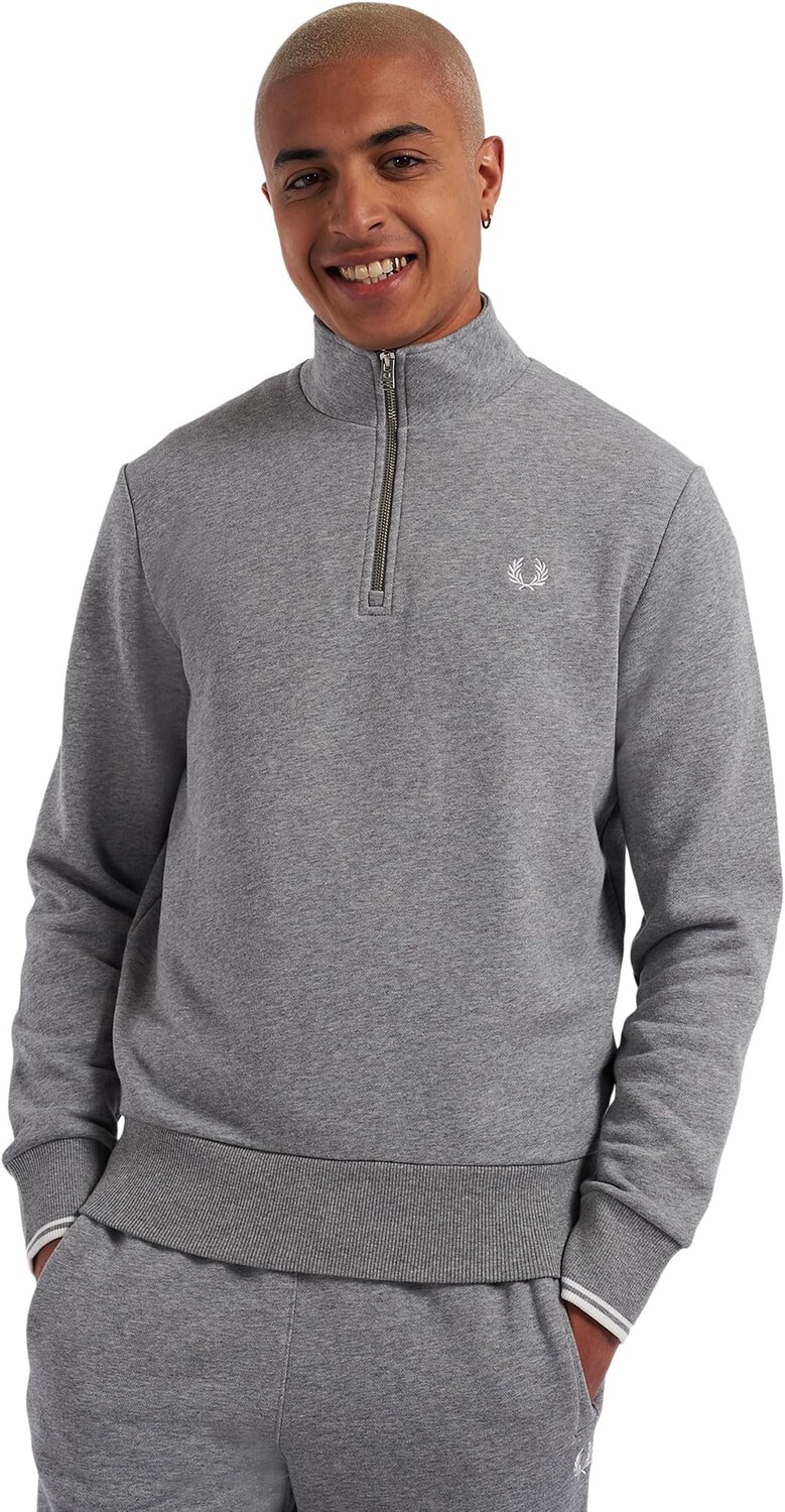 

Толстовка на молнии 1/2 Fred Perry, цвет Steel Marl