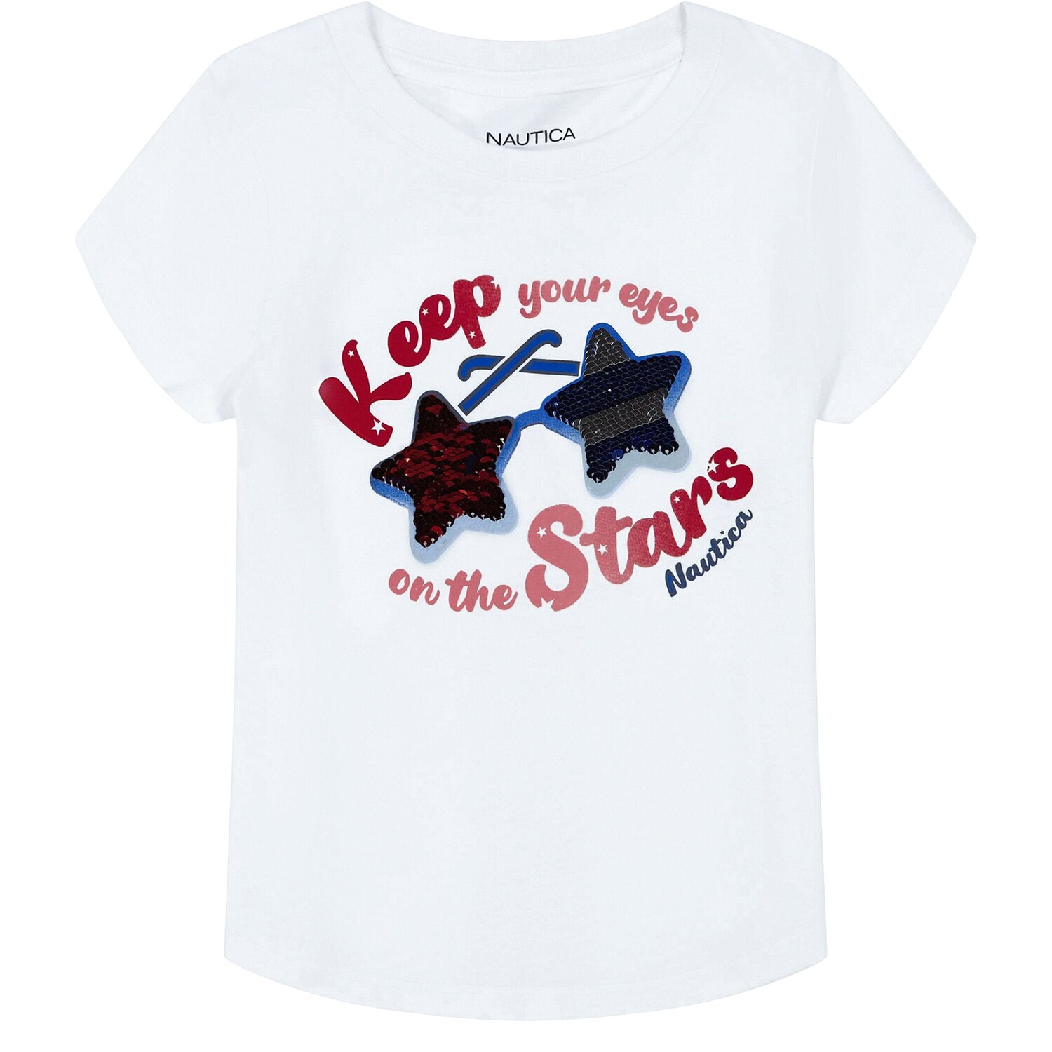 

Футболка Nautica Little Girls Eyes On The Stars (4-6X), цвет Tin Grey
