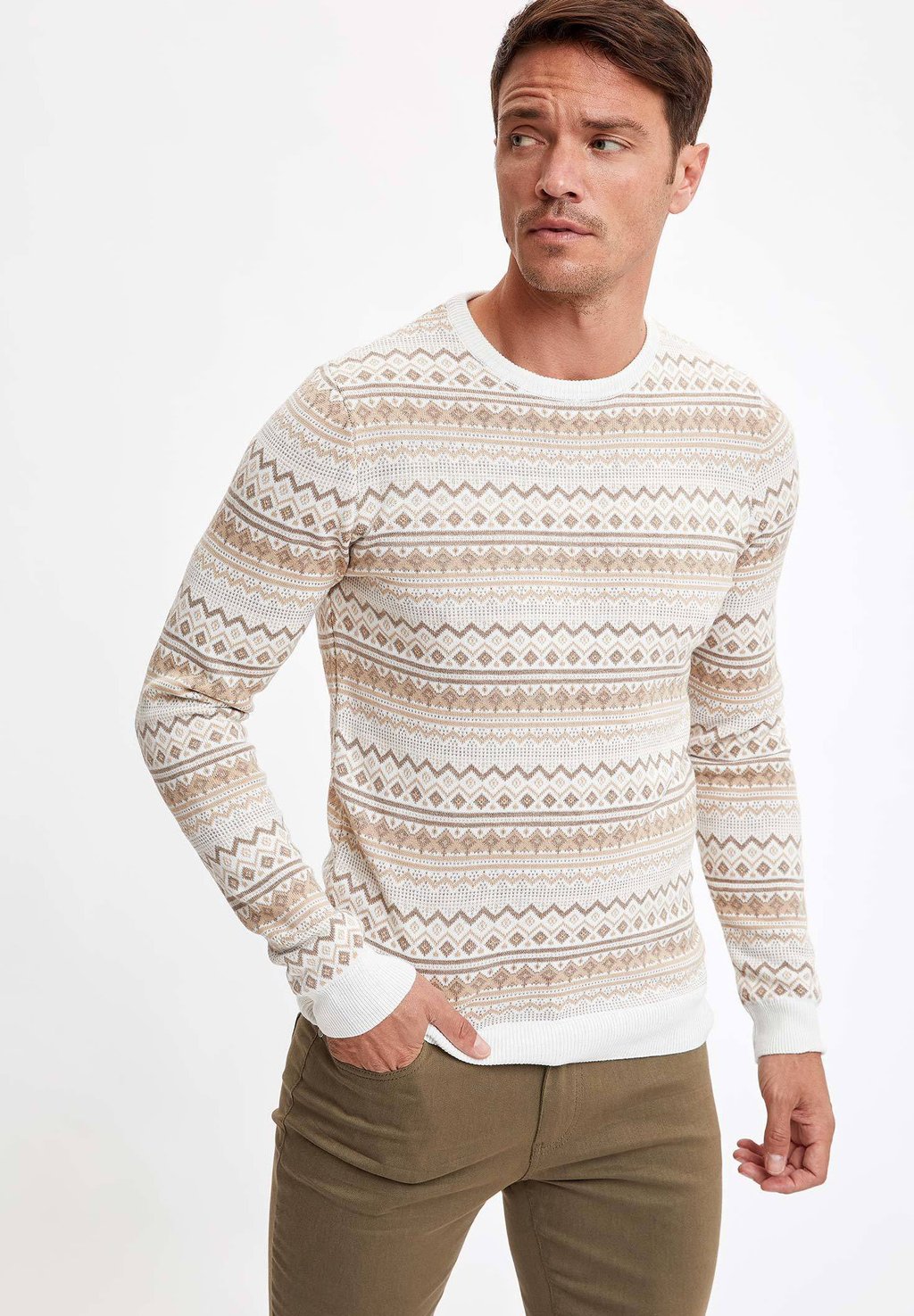 Вязаный свитер DeFacto, цвет ecru вязаный свитер trendyol цвет ecru