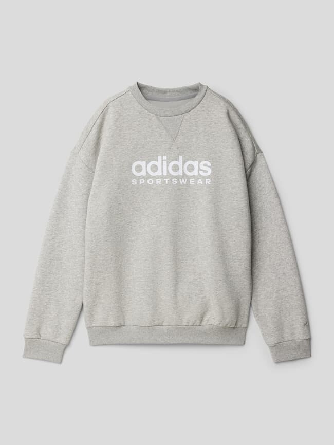 

Толстовка с принтом этикетки ADIDAS SPORTSWEAR, серый