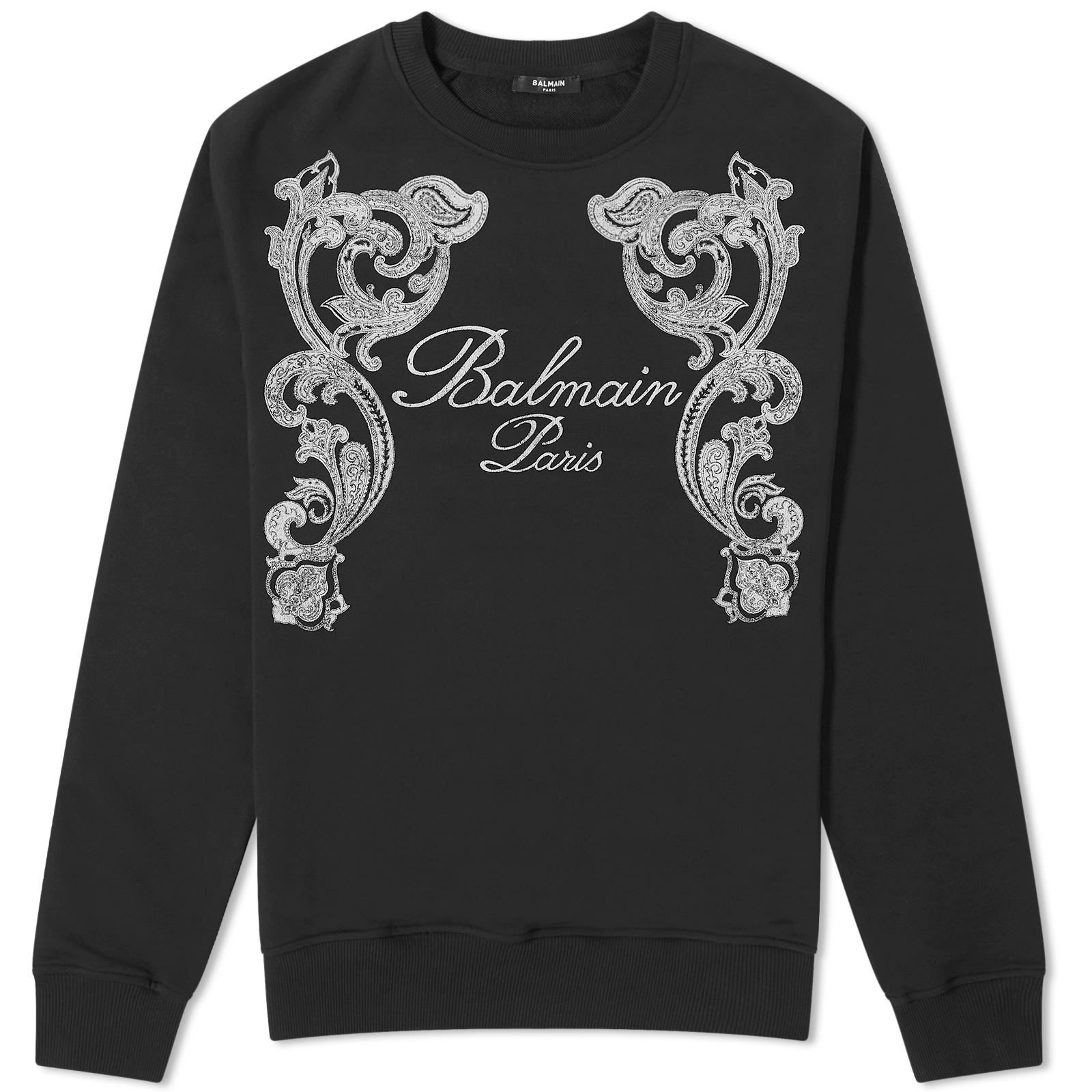 

Свитер Balmain Signature Paisley Print Crew Neck, черный