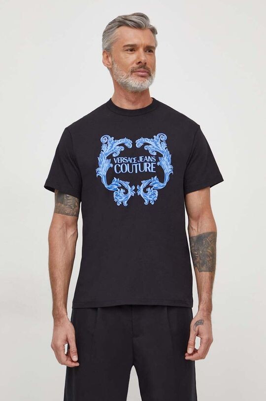

Хлопковая футболка Versace Jeans Couture, черный