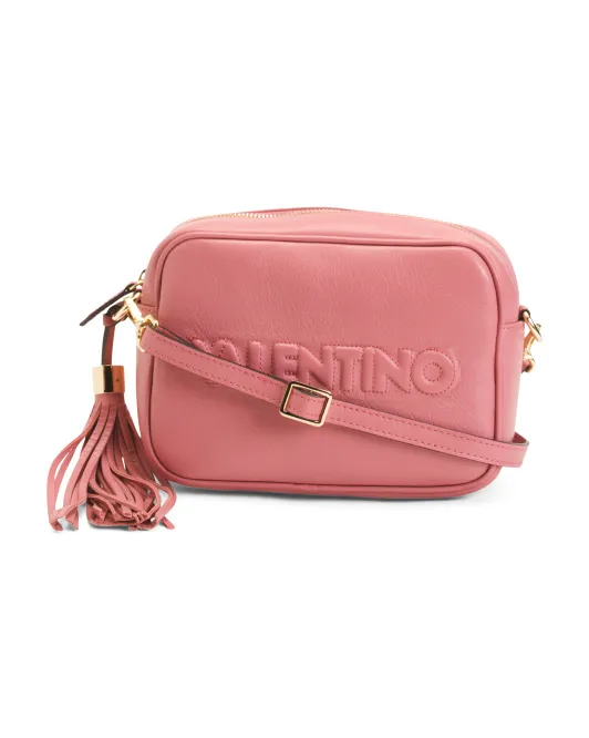 

Кожаное плечо через плечо с тиснением Mia Made In Italy Valentino By Mario Valentino, розовый