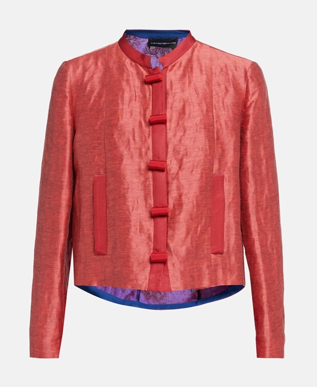 

Льняной пиджак Emporio Armani, темно-синий