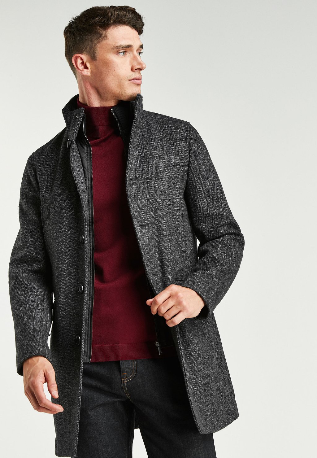 Классическое пальто Next, темно-серый классическое пальто mid length next бежевый