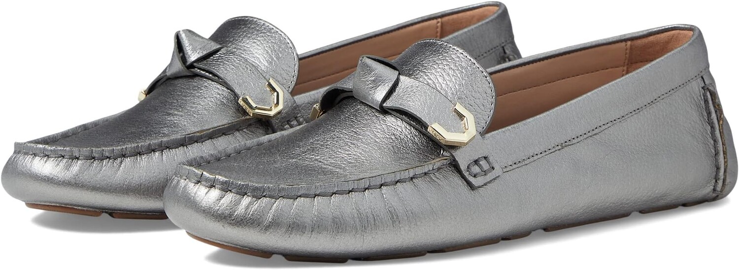 Лоферы Evelyn Bow Driver Cole Haan, цвет Pewter Metallic туфли на плоской подошве evelyn bow driver cole haan черный