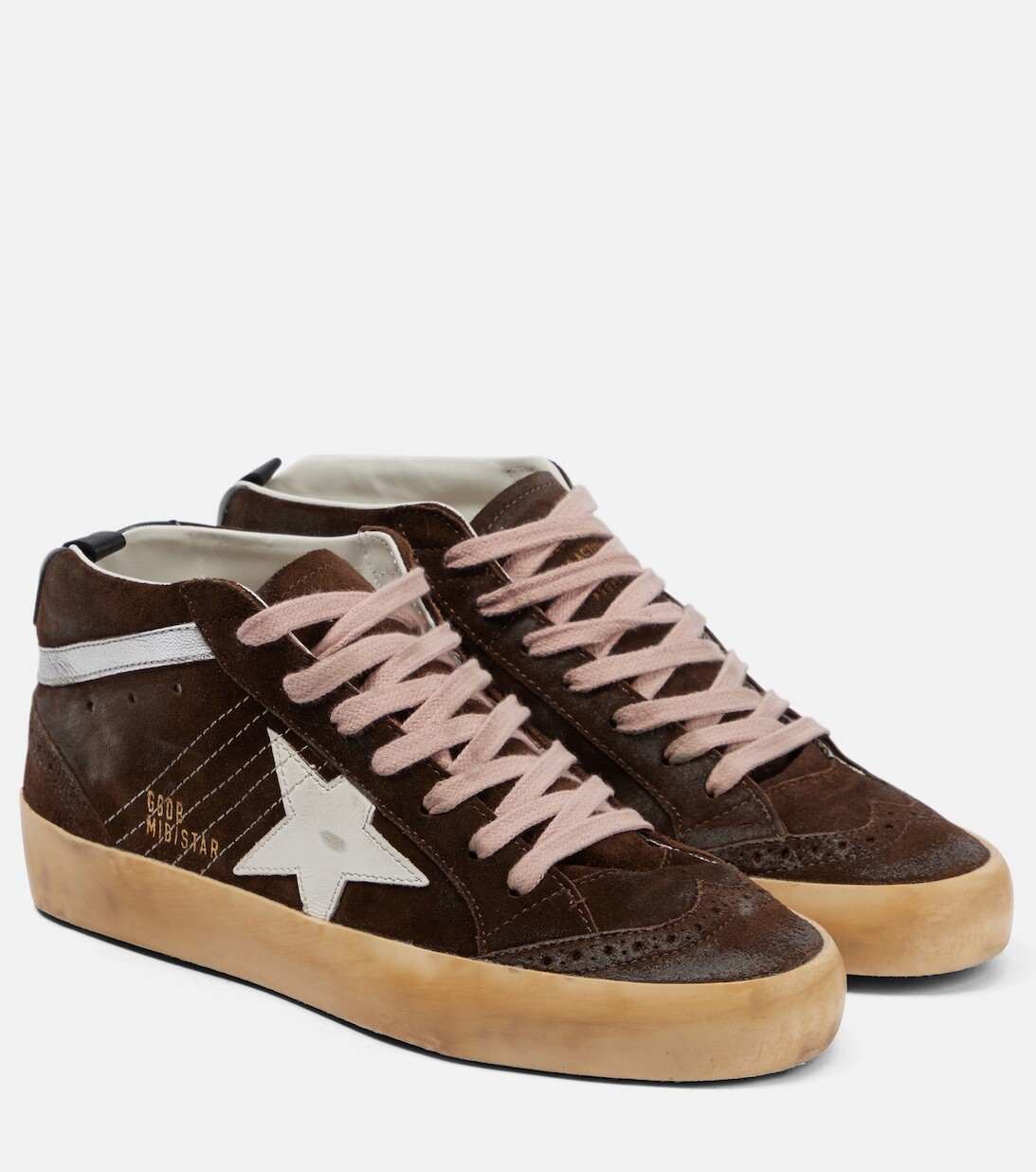 

Замшевые кроссовки Mid Star Golden Goose, коричневый