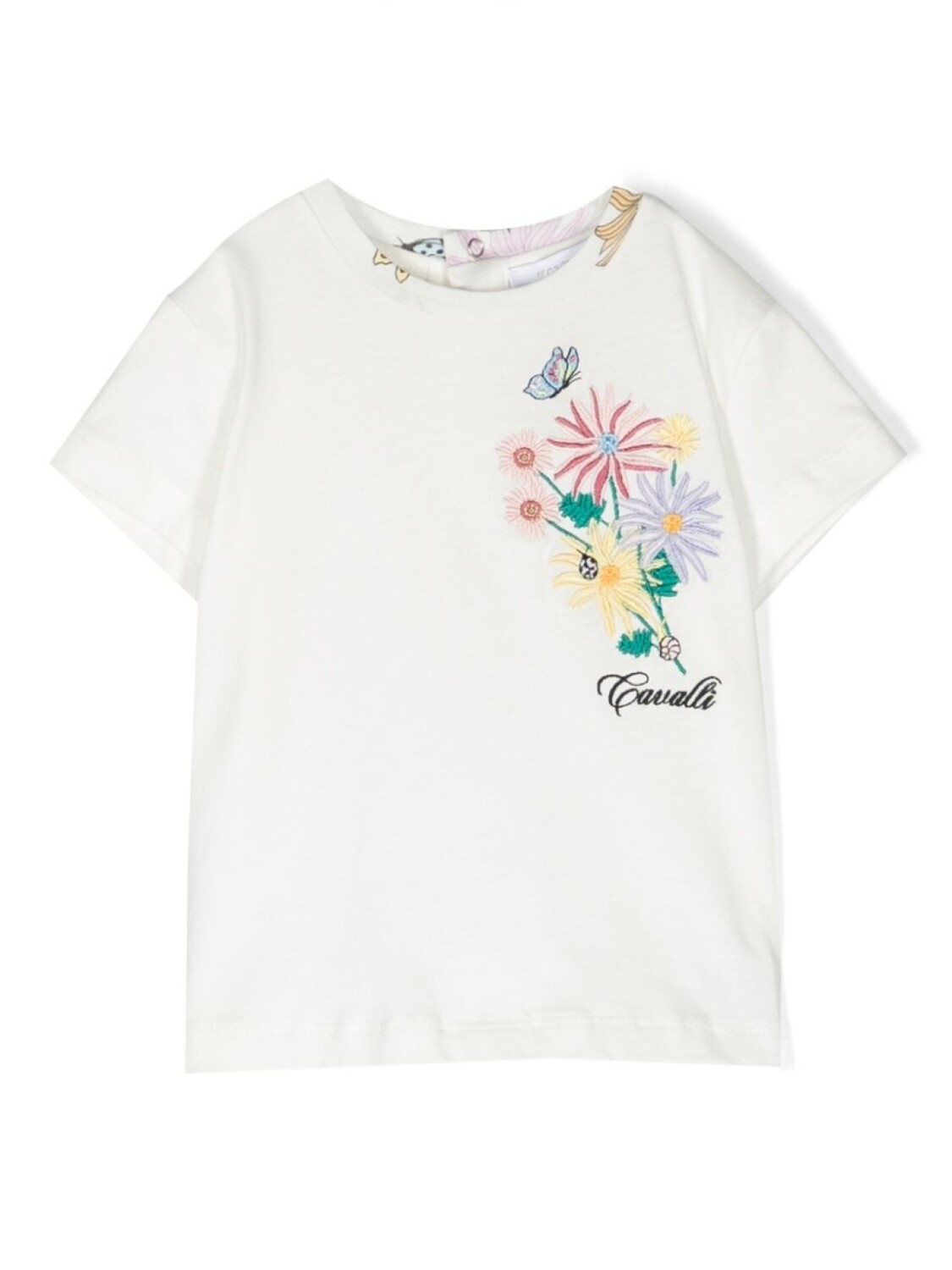 

Футболка с вышитым логотипом Roberto Cavalli Junior, белый