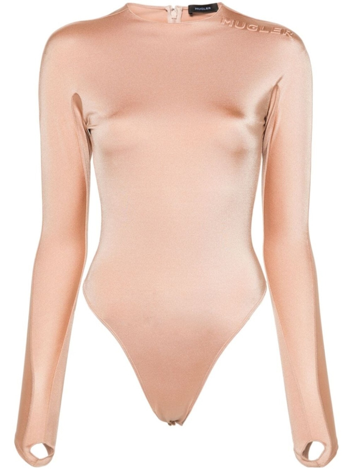 

Mugler боди с логотипом, нейтральный цвет