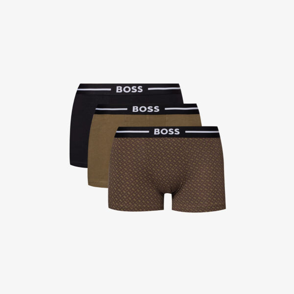 

Трусы из органического эластичного хлопка с фирменным поясом Boss, мультиколор