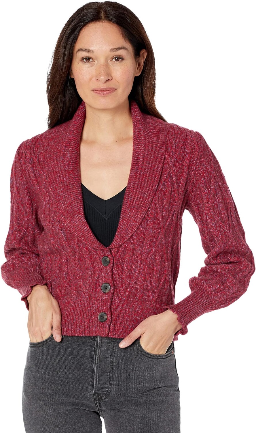 

Свитер Marled Tuxedo Cardigan Draper James, цвет Burgundy