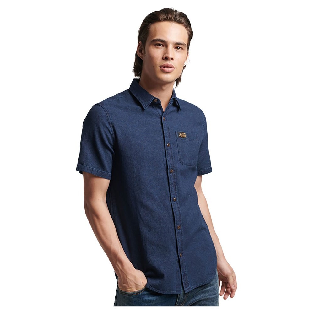 

Рубашка с коротким рукавом Superdry Vintage Loom, синий