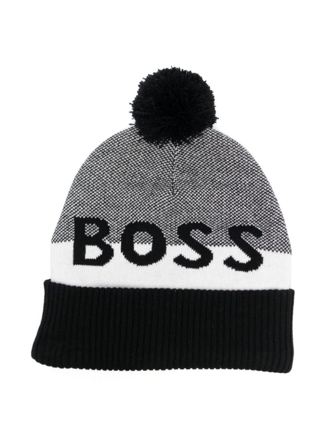 

BOSS Kidswear шапка с помпоном и логотипом, черный