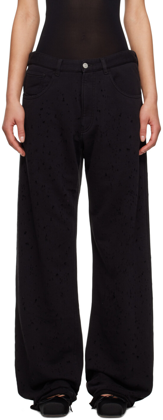

Черные широкие брюки MM6 Maison Margiela, Черный, Черные широкие брюки MM6 Maison Margiela