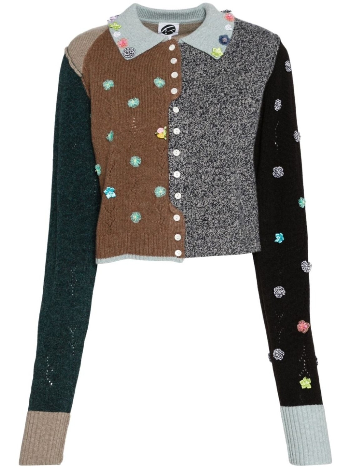 

YANYAN KNITS кардиган со вставками, нейтральный цвет