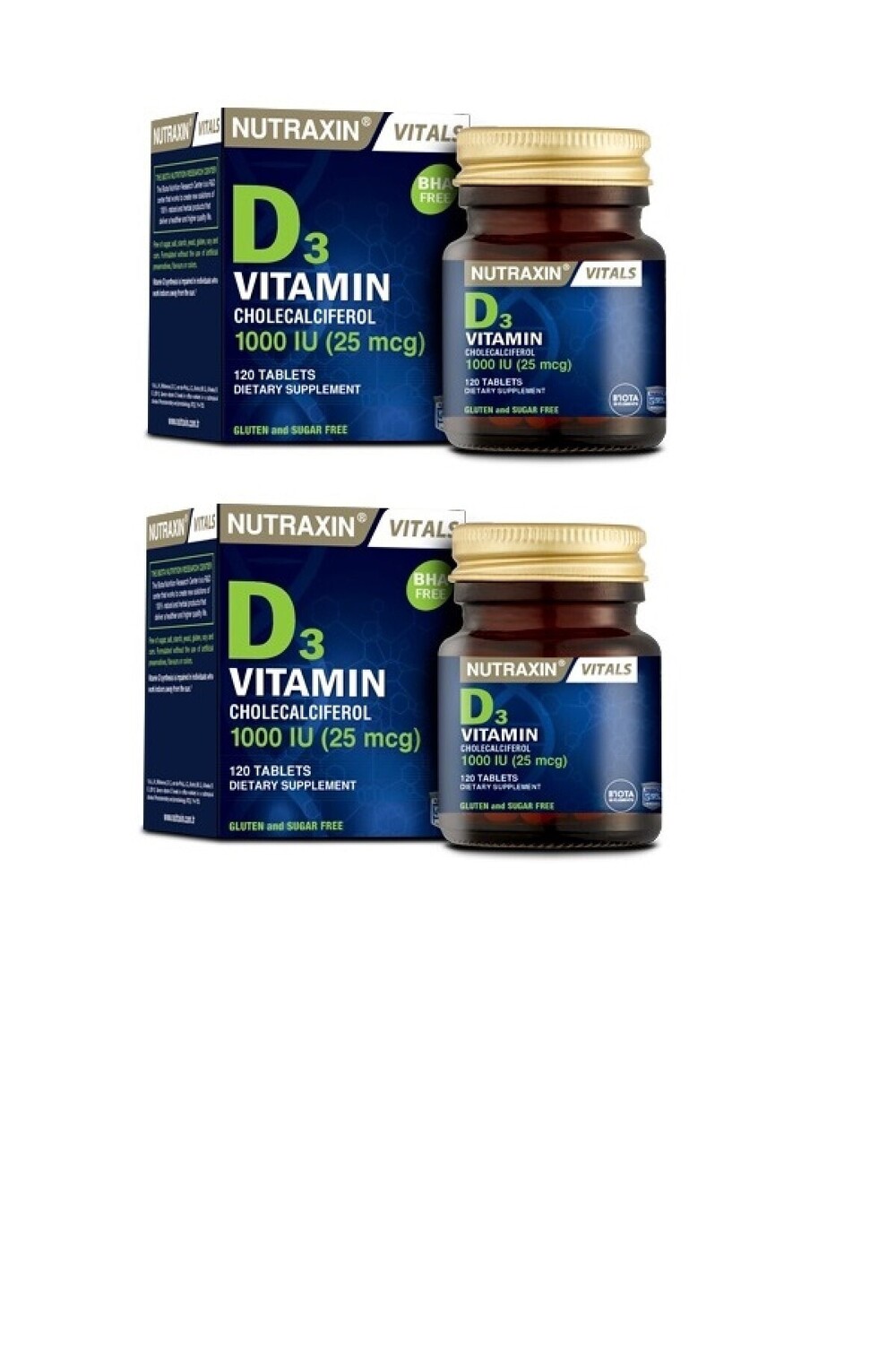 

Nutraxin Витаминно-минеральная добавка - витамин D3 120 таблеток по 2 штуки
