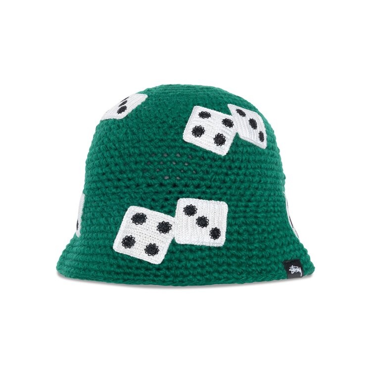 Панама Stussy Dice Knit Bucket Hat, зеленый