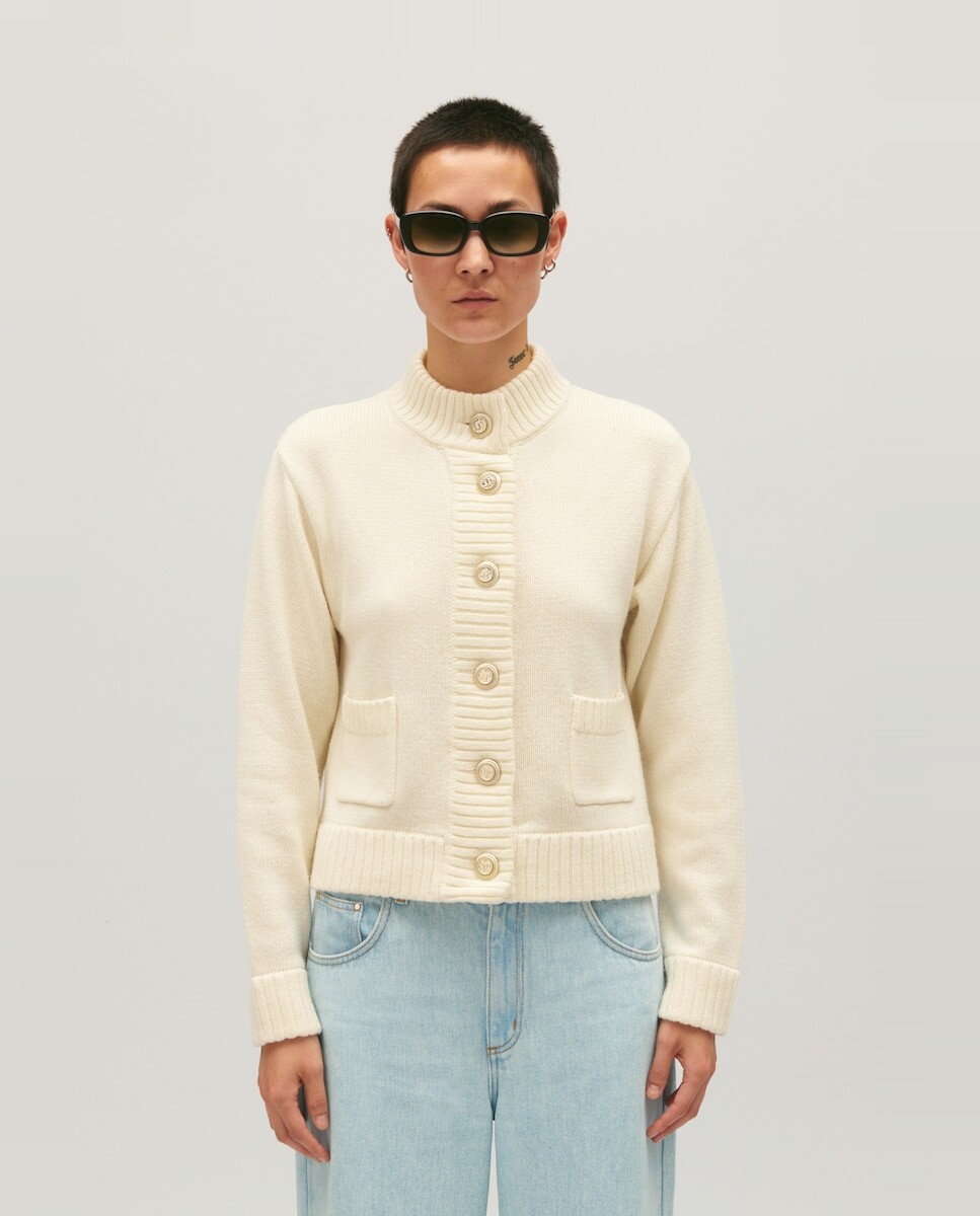 

Короткий женский кардиган массивной вязки Claudie Pierlot