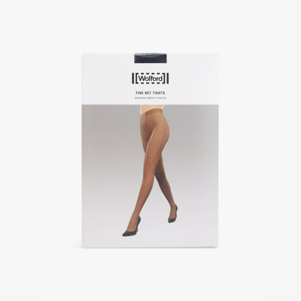 

Колготки эластичные с рисунком в мелкую сетку Wolford, черный