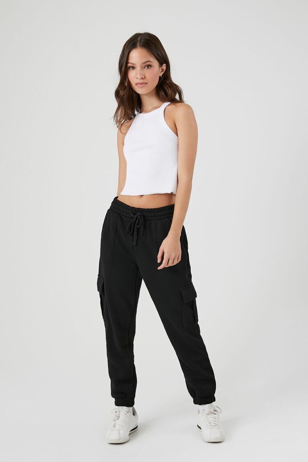 

Джоггеры-карго на шнурке Forever 21, черный