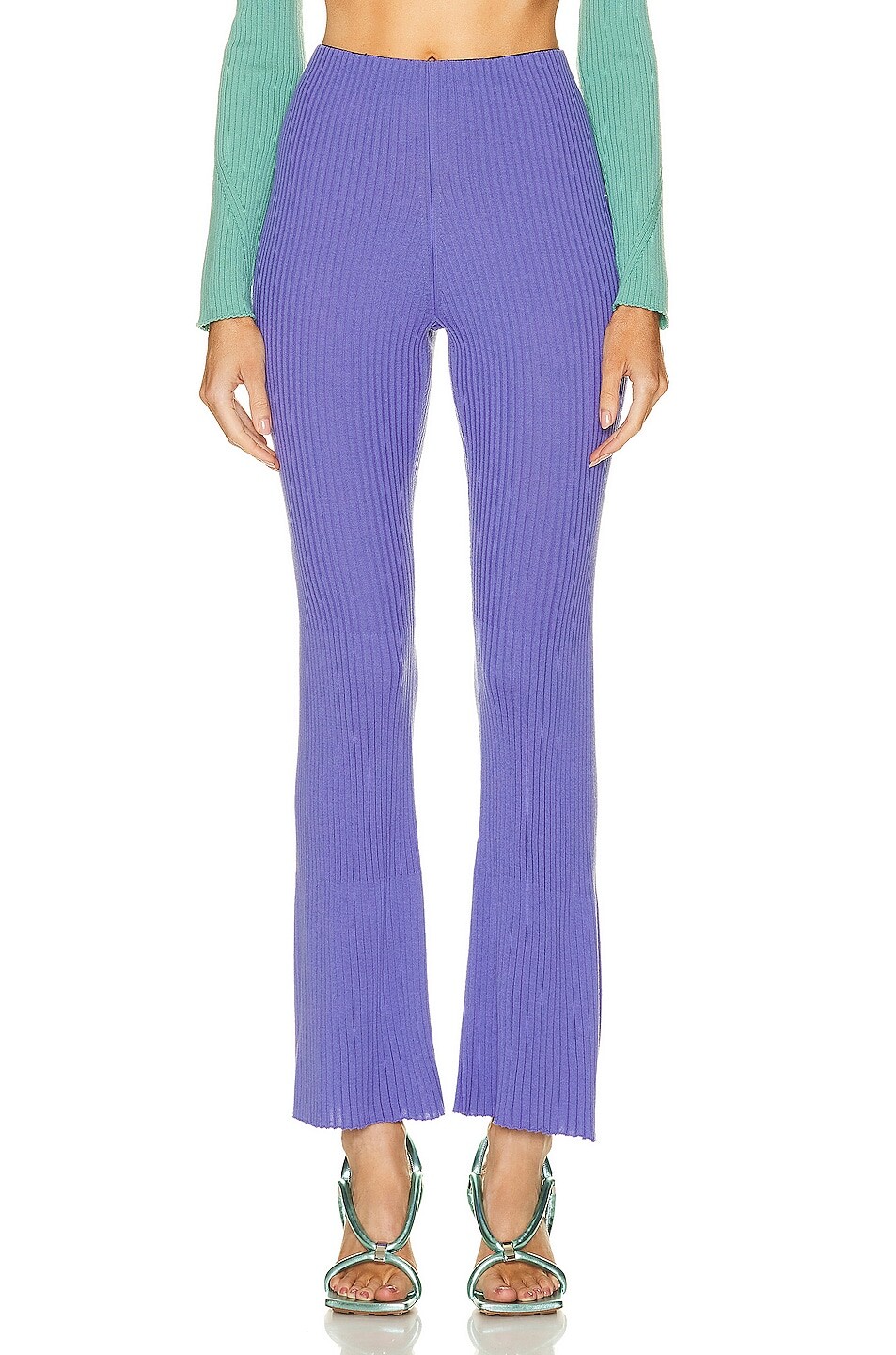 

Брюки Wolford Merino Rib Flare, цвет Iris Bloom