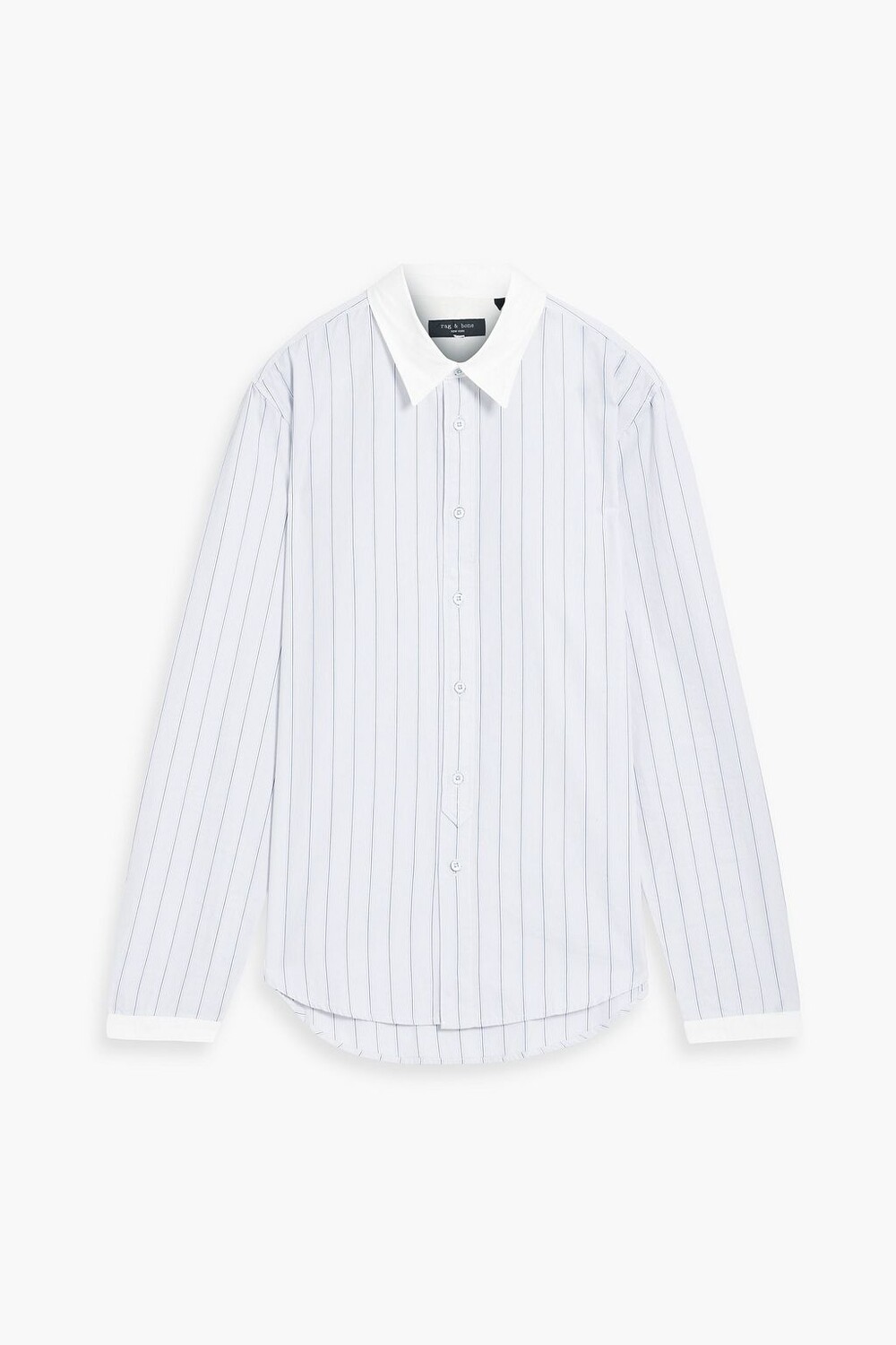 

Полосатая рубашка из хлопкового поплина RAG & BONE, синий