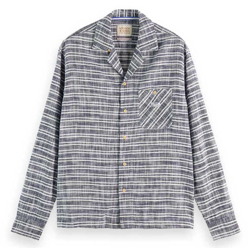 

Рубашка с длинным рукавом Scotch & Soda Structured Basket Weave, синий