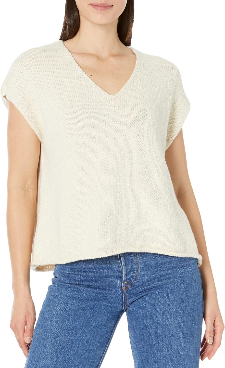 

Свитер V-Neck Square Top Eileen Fisher, цвет Soft White