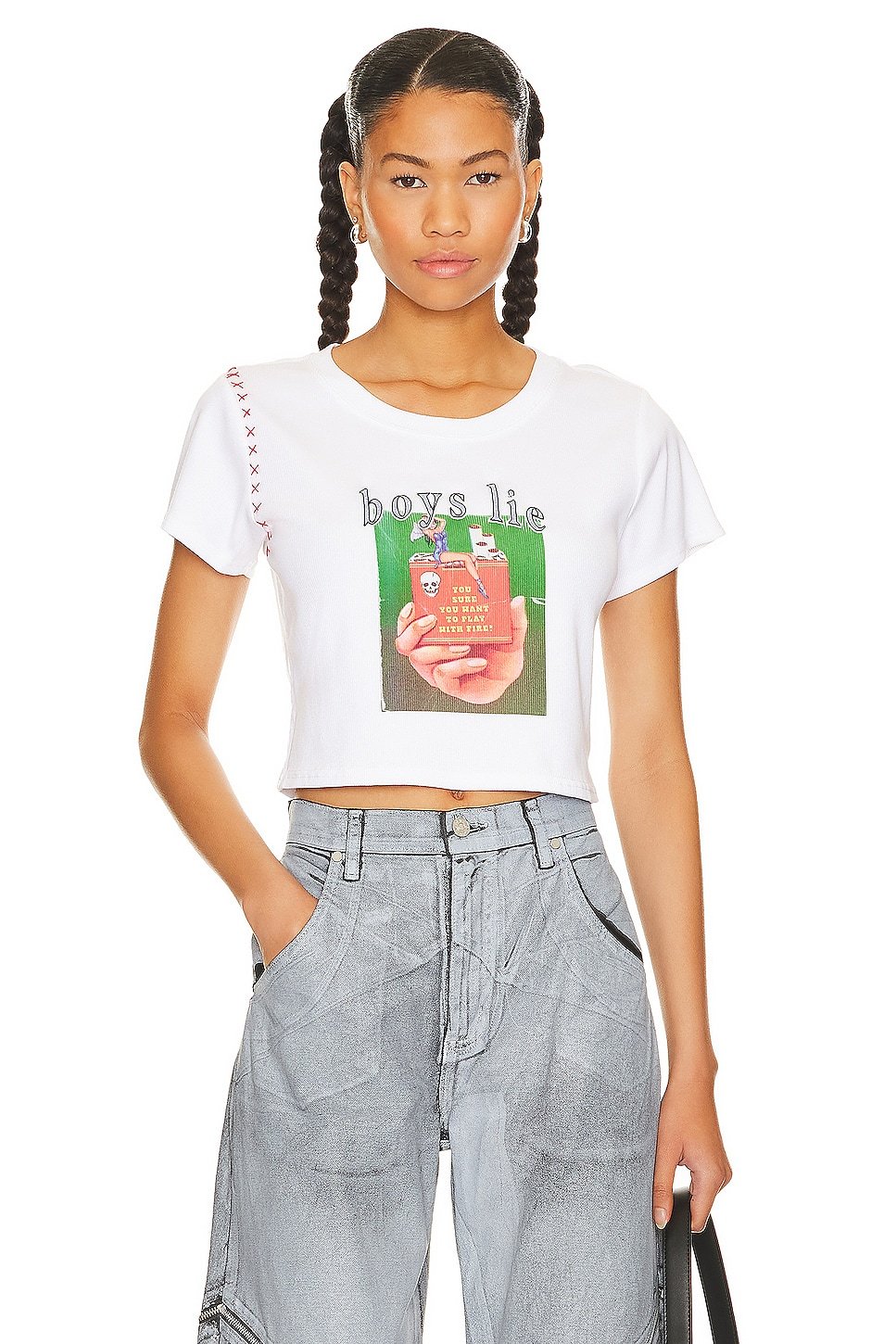 

Футболка Boys Lie Twin Flame Crop, белый