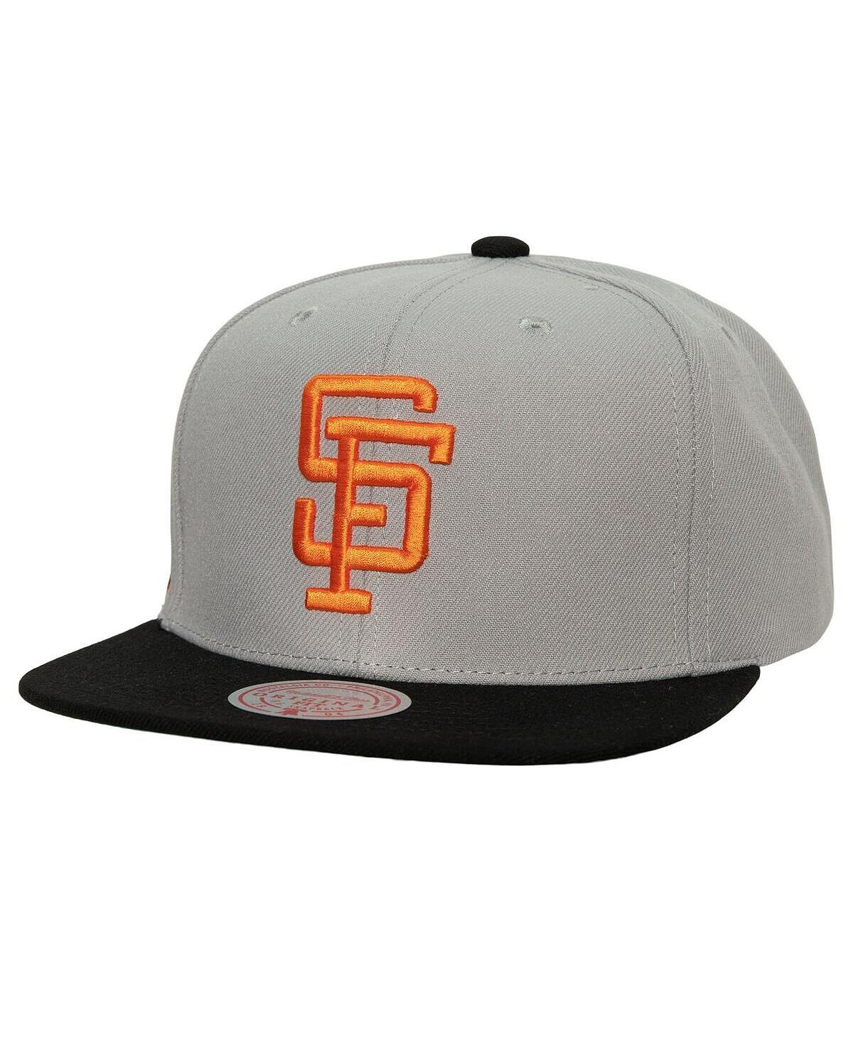 Мужская серая выездная бейсболка San Francisco Giants Cooperstown Collection Snapback Mitchell & Ness