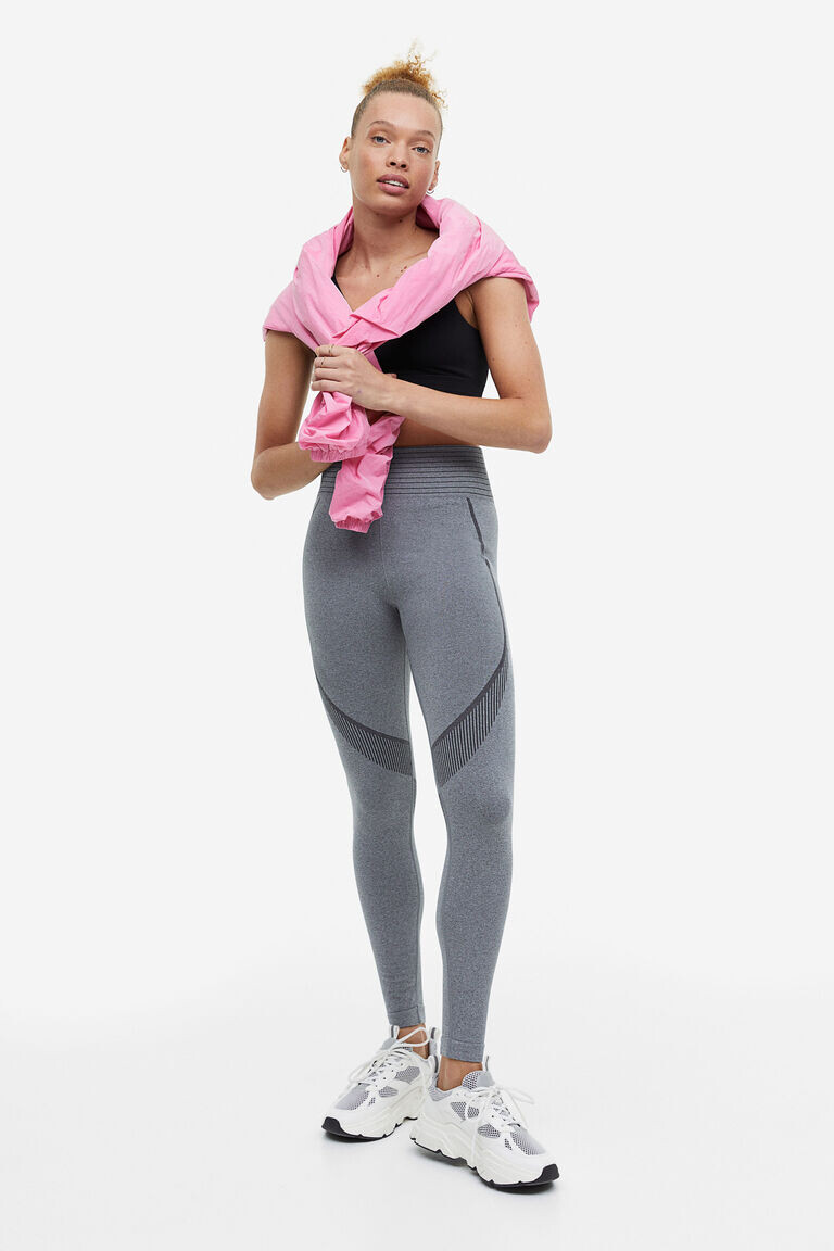 

Спортивные тайтсы drymove seamless shaping H&M, серый