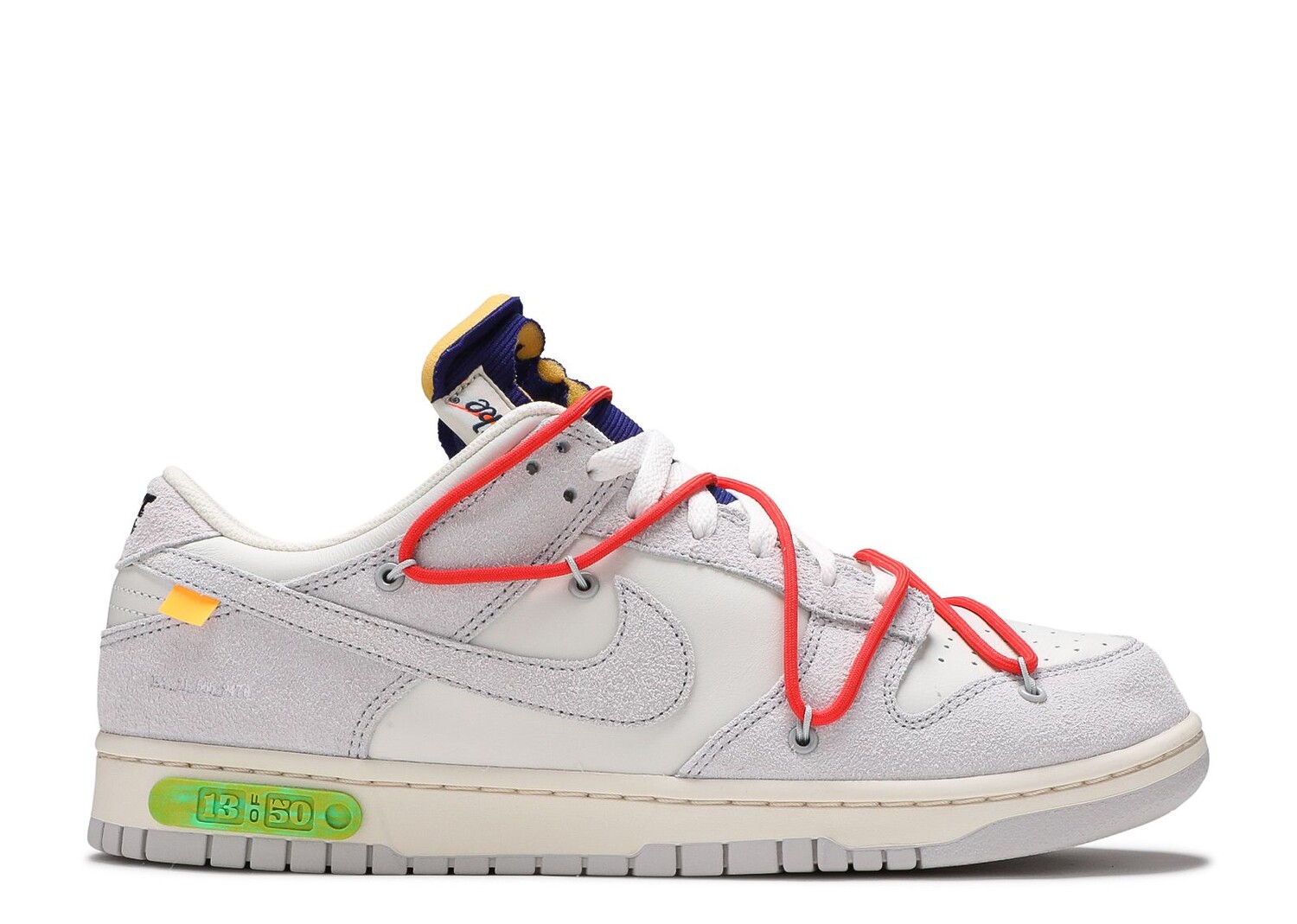 

Кроссовки Nike Off-White X Dunk Low 'Lot 13 Of 50', белый
