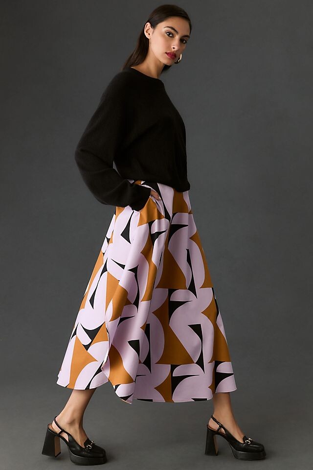 

Юбка-миди хлопковая Marimekko Koheesio Pilari, лавандовый