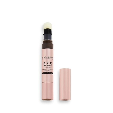 

Консилер для глаз Bright Concealer с возможностью создания покрытия, с росистым финишем, 3 мл, Теплый каштан, Makeup Revolution