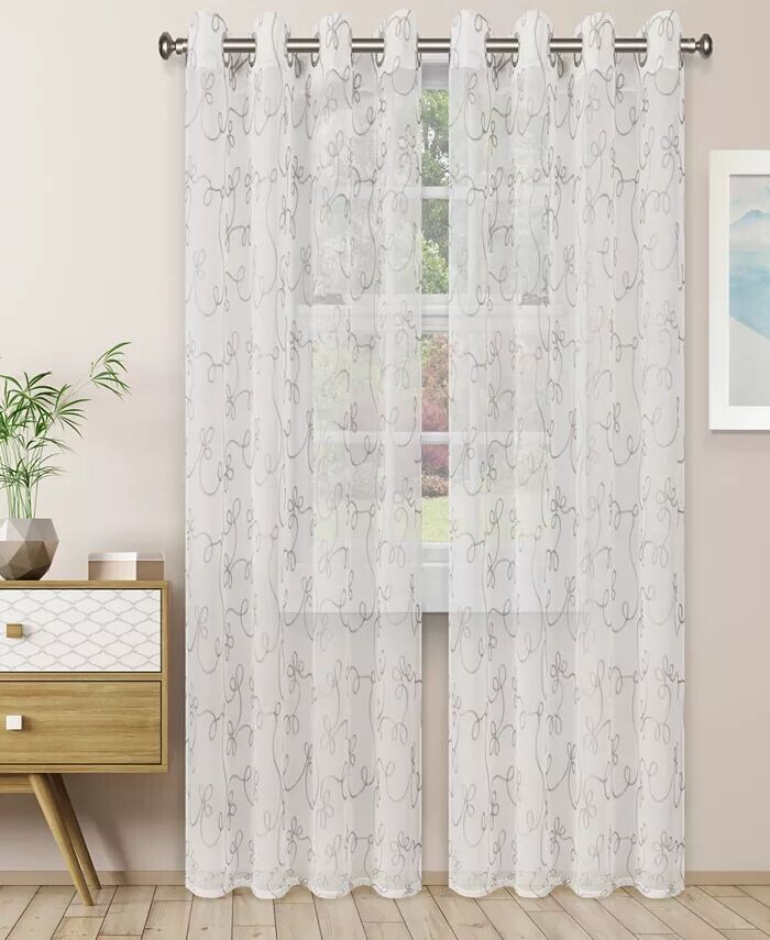

Легкие прозрачные шторы, (2), 52 x 108 дюймов Superior, серый