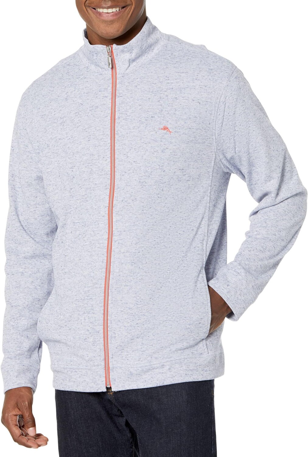 

Топ из пике на молнии Tommy Bahama, цвет Heather Blue