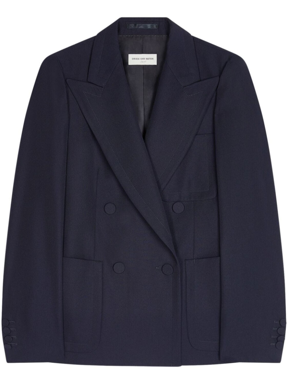 

DRIES VAN NOTEN двубортный блейзер, синий