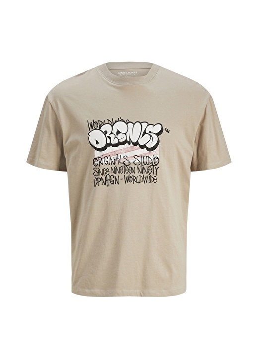 Кремовая мужская футболка с круглым воротником Jack & Jones