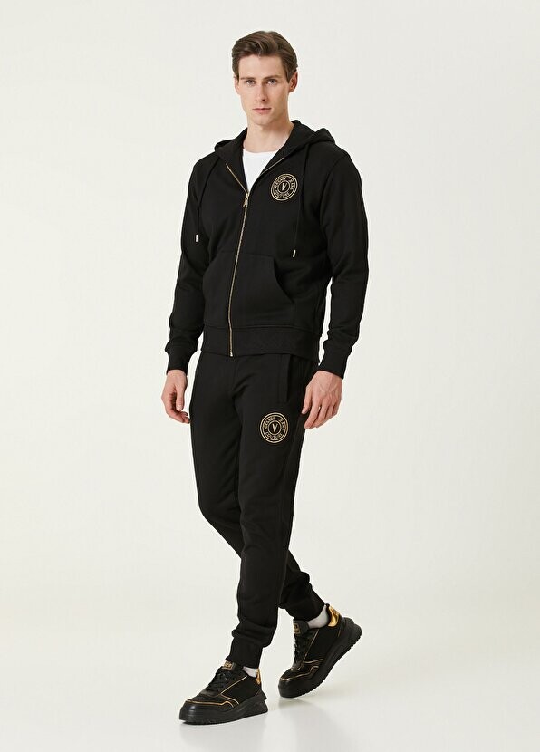 

Черно-золотые спортивные штаны на шнуровке Versace Jeans Couture, Черный